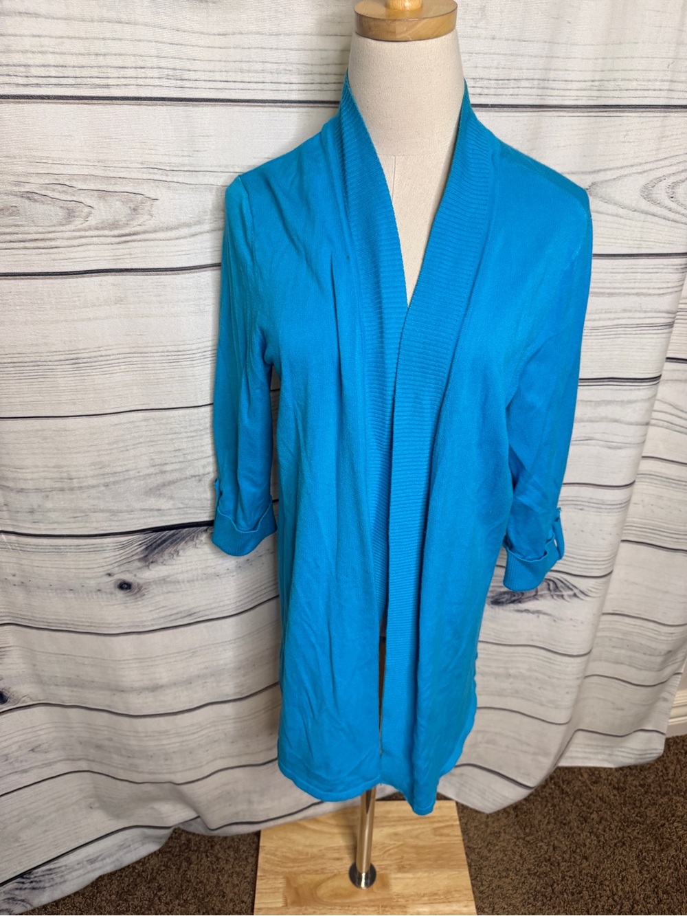 Laura Ashley Bright Turquoise Open-Front Cardigan